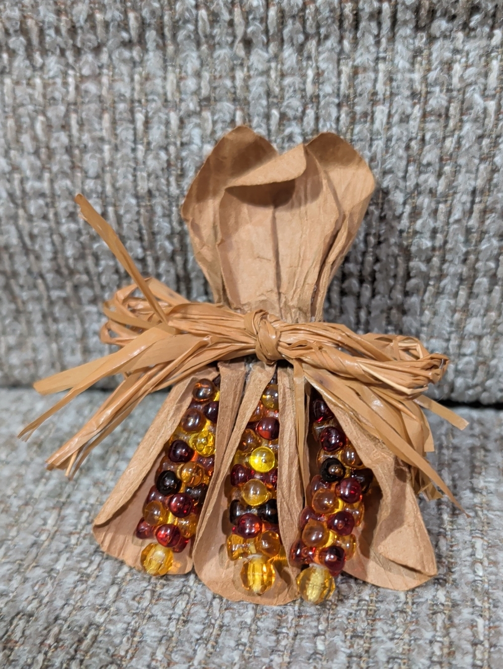 Handcrafted Harvest Corn Husk Fall Pin